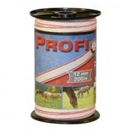  villanypásztorszalagok, 200 m, 12 mm, fehér/vörös