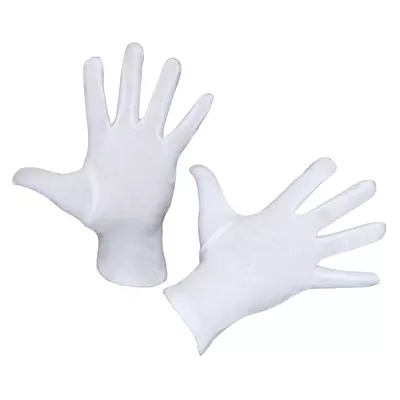 Pamut-trikot kesztyű Derma Tex  fehér, 6 pár/csomag