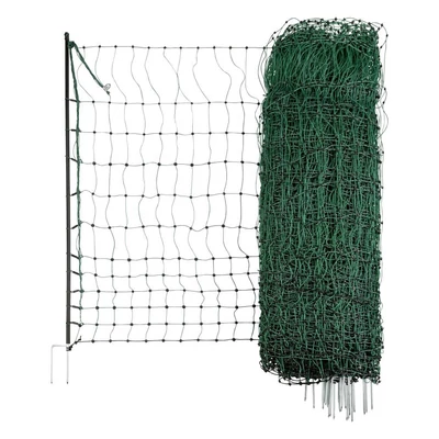 Baromfiháló két tüskés,zöld, 25 m, feszültség alá helyezhető, 106 cm