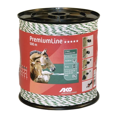 Prémiumline  villanypásztor vezeték 500 m , fehér/zöld