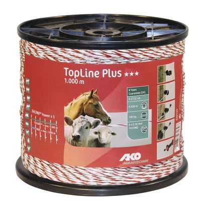 Topline Plus villanypásztor vezeték 1000 m , fehér/vörös