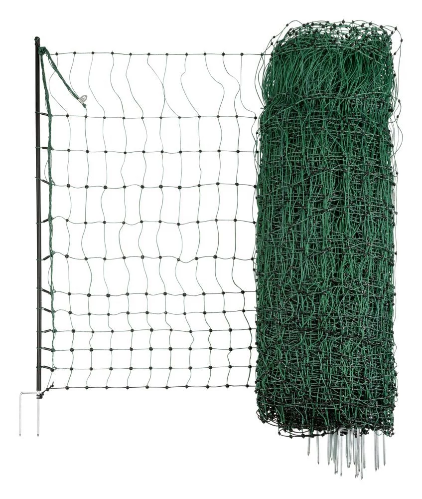 Baromfiháló két tüskés,zöld, 25 m, feszültség alá helyezhető, 106 cm