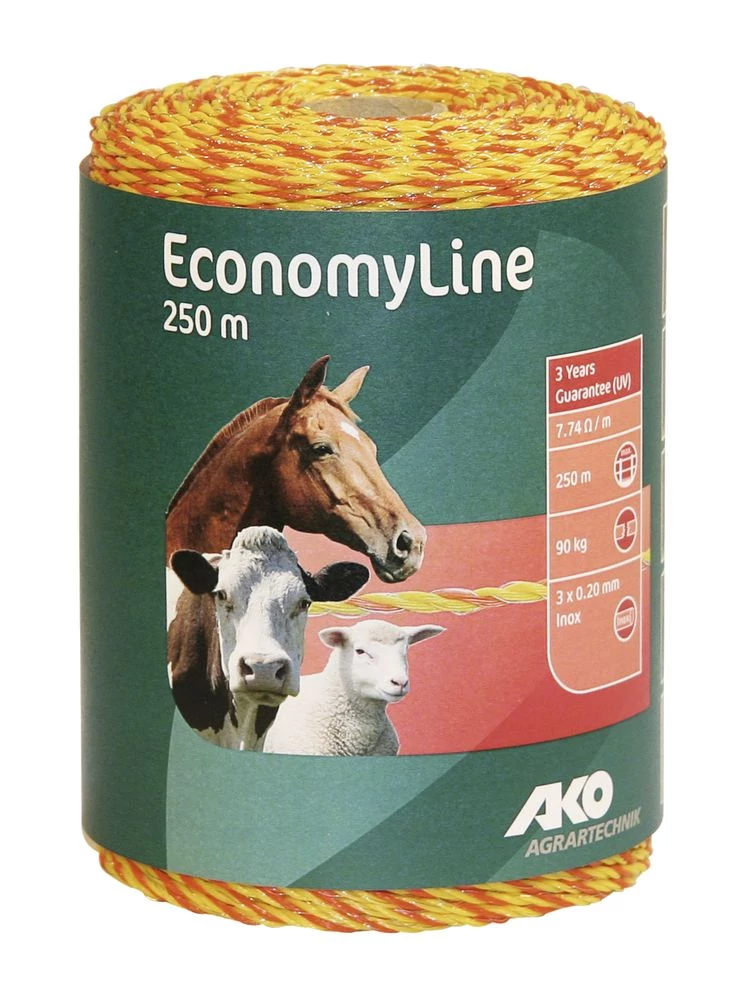 Economyline villanypásztor vezeték 250 m sárga/narancs